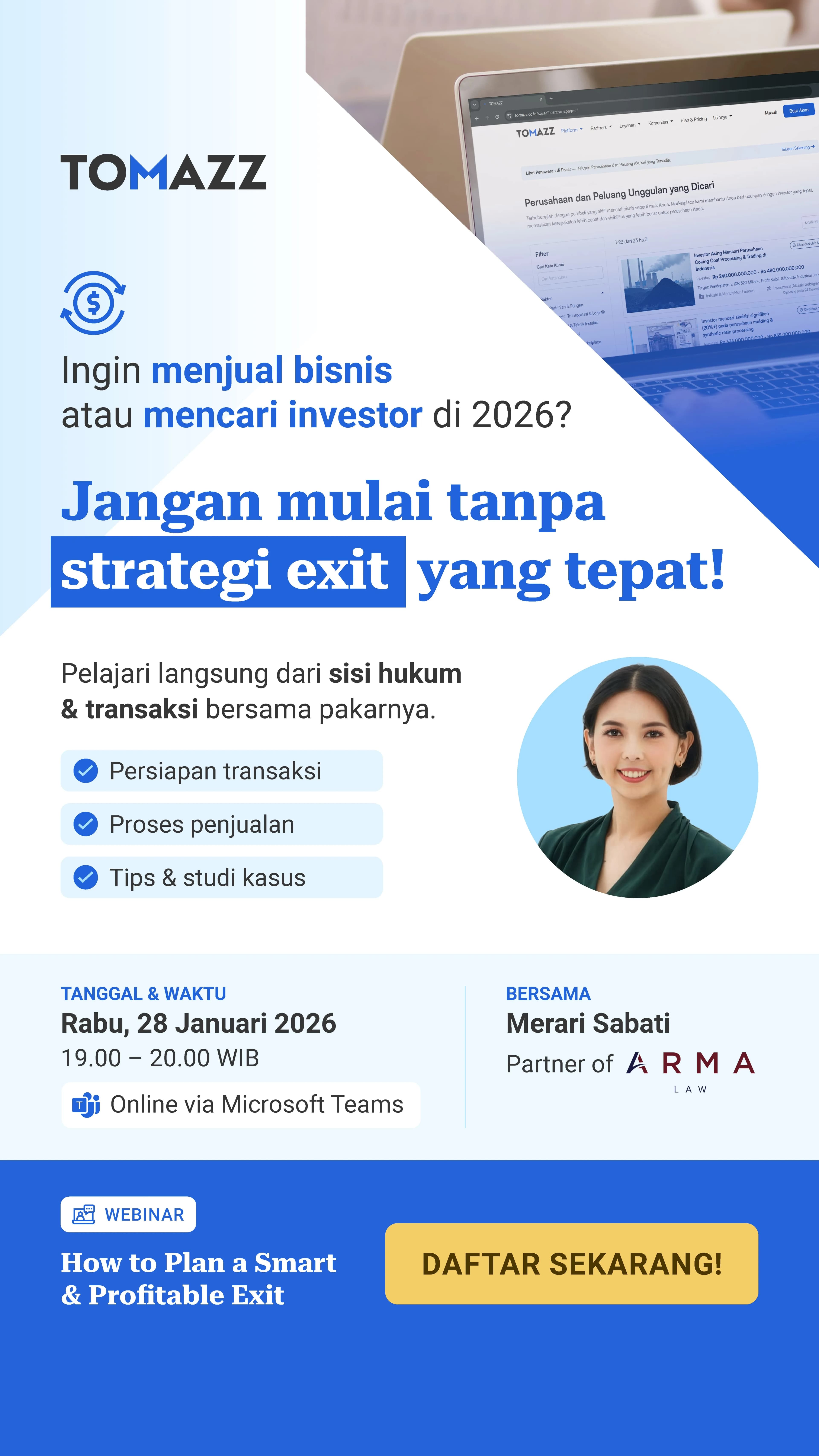Banner acara: “From Owner to Ex-Owner: How to Plan a Smart and Profitable Exit”