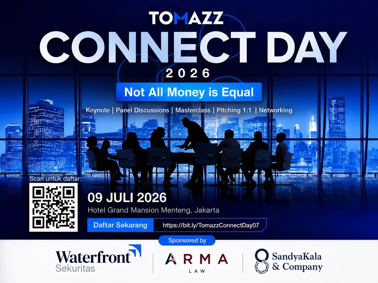 Banner acara: Tomazz Connect Day - 9 July 2026 | Not All Money Is Equal